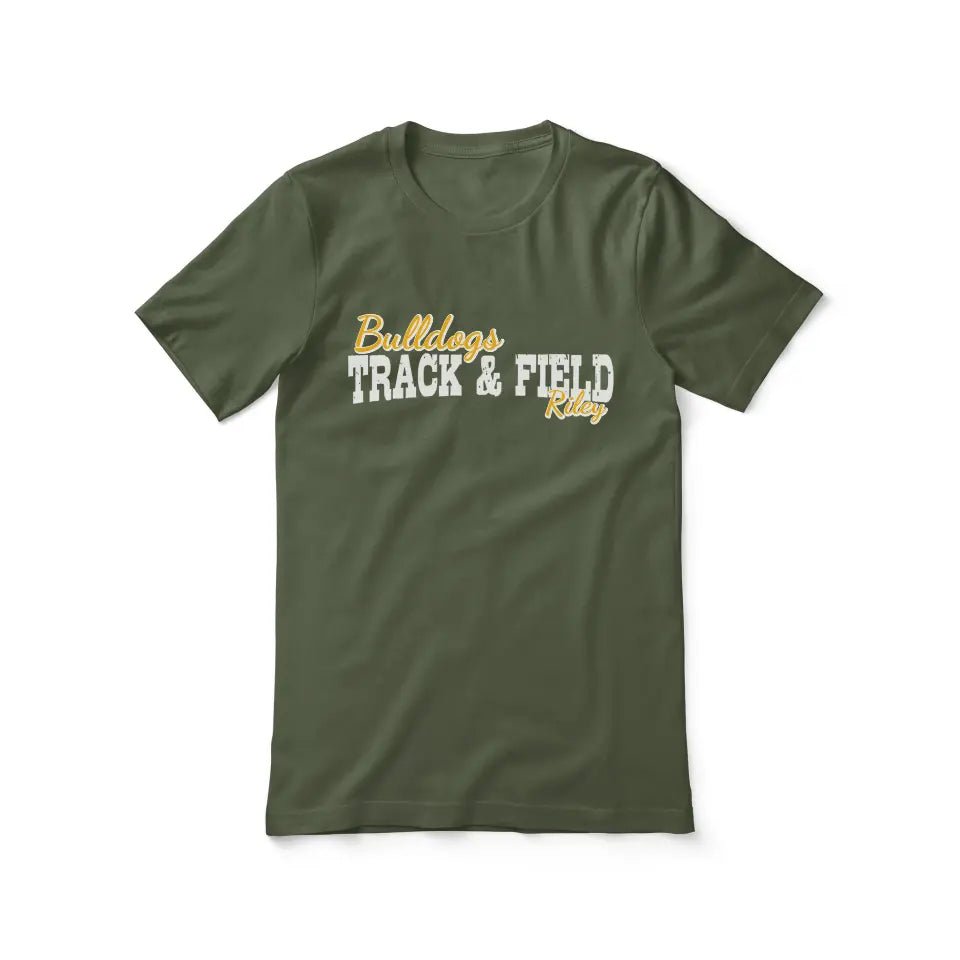 Custom Pole Vault Mascot and Pole Vaulter Name on a Unisex T-Shirt with a White Graphic