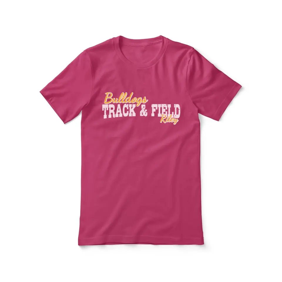 Custom Pole Vault Mascot and Pole Vaulter Name on a Unisex T-Shirt with a White Graphic