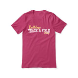 Custom Pole Vault Mascot and Pole Vaulter Name on a Unisex T-Shirt with a White Graphic