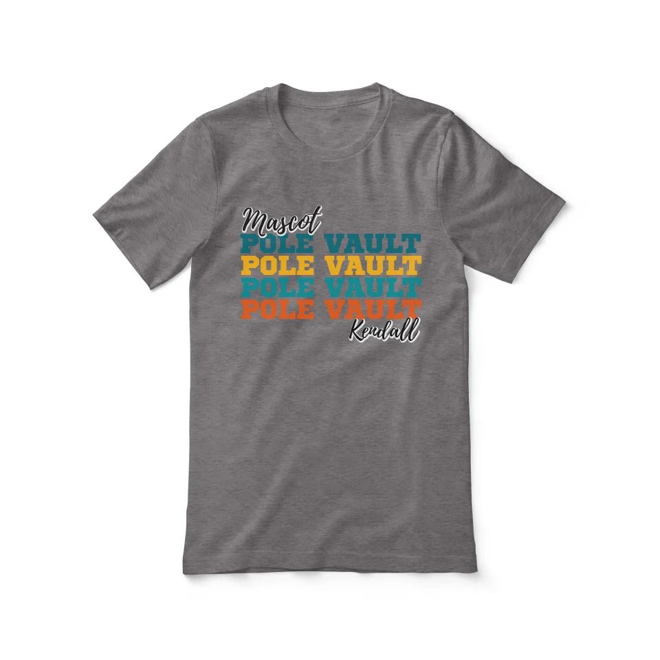 Personalized Pole Vault Pole Vault Pole Vault Shirt With Mascot and Pole Vaulter Name on a Unisex T-Shirt