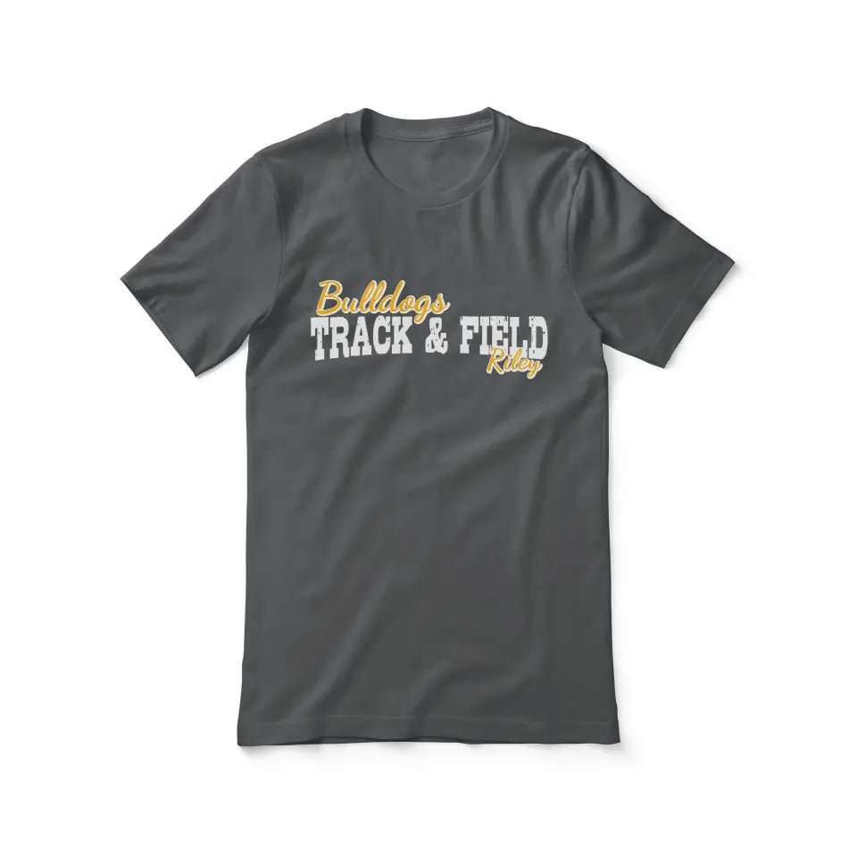 Custom Pole Vault Mascot and Pole Vaulter Name on a Unisex T-Shirt with a White Graphic