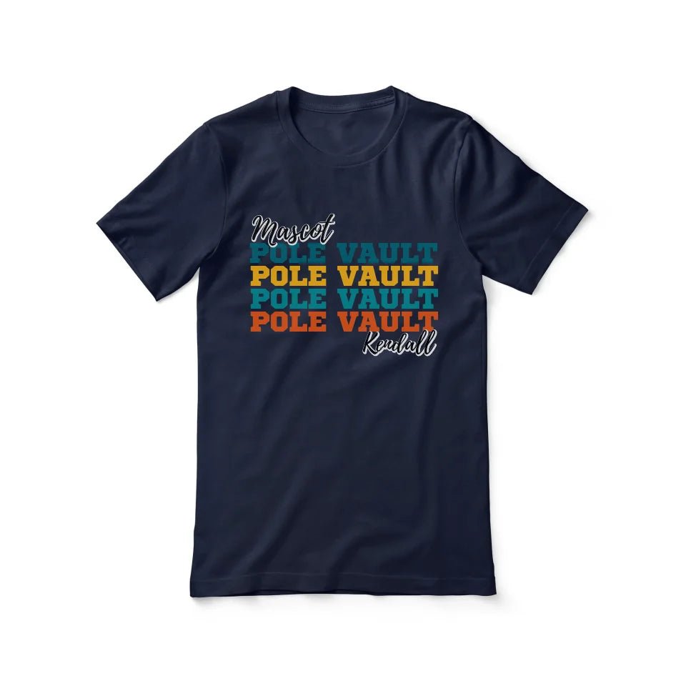 Personalized Pole Vault Pole Vault Pole Vault Shirt With Mascot and Pole Vaulter Name on a Unisex T-Shirt