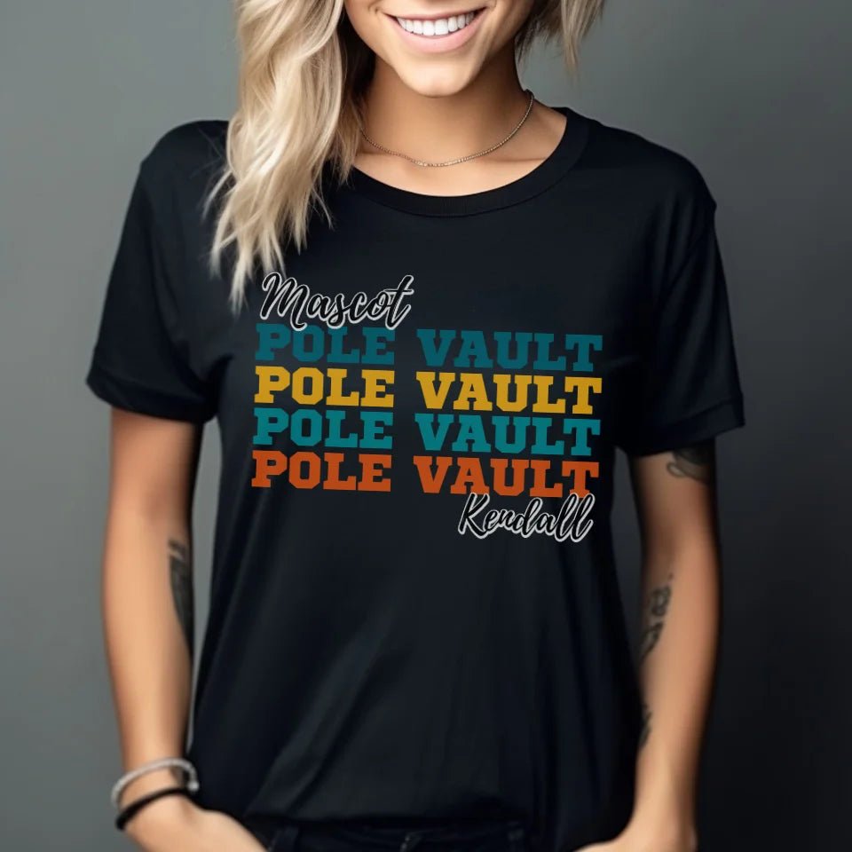 Personalized Pole Vault Pole Vault Pole Vault Shirt With Mascot and Pole Vaulter Name on a Unisex T-Shirt