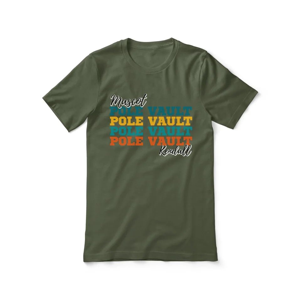 Personalized Pole Vault Pole Vault Pole Vault Shirt With Mascot and Pole Vaulter Name on a Unisex T-Shirt