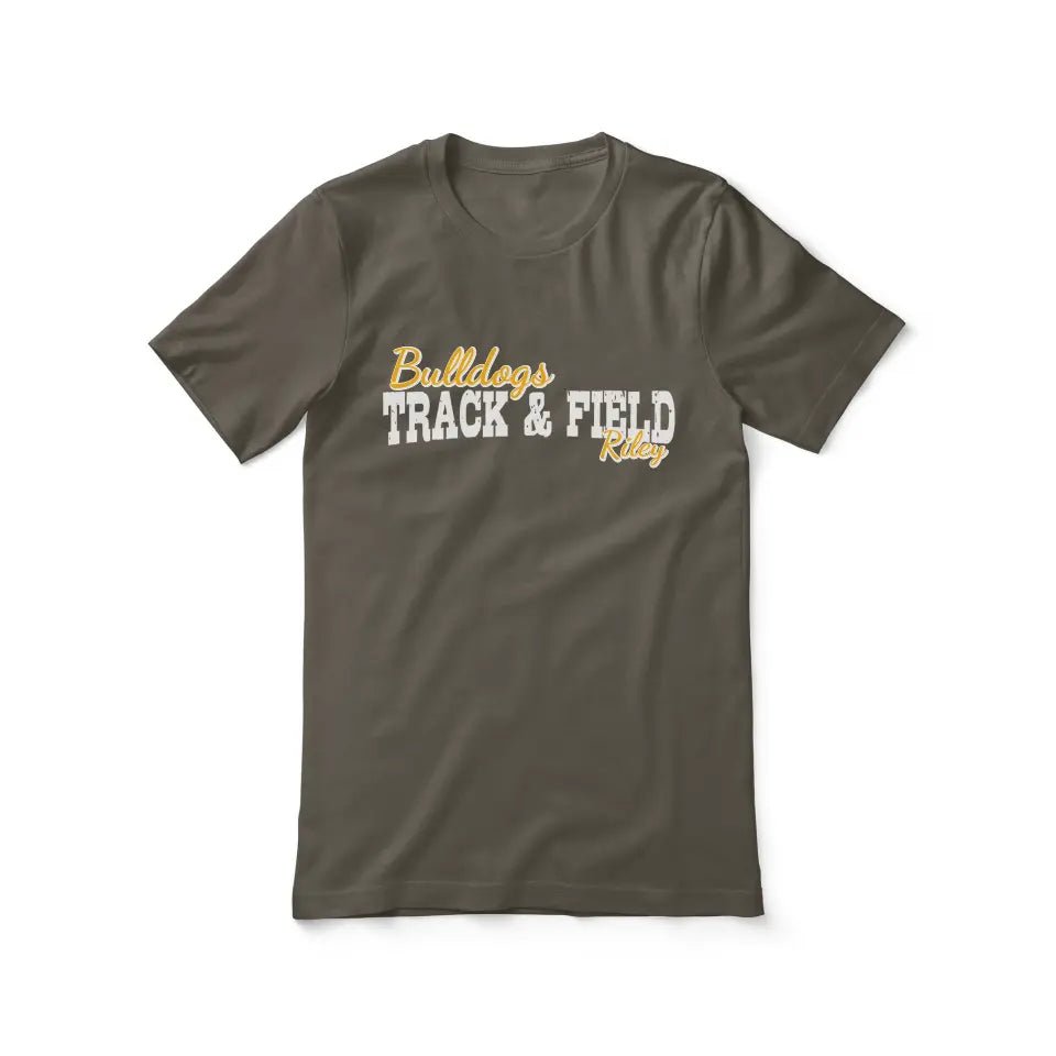 Custom Pole Vault Mascot and Pole Vaulter Name on a Unisex T-Shirt with a White Graphic
