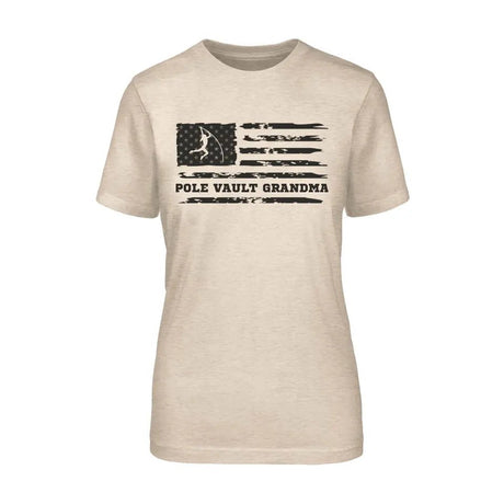 Pole Vault Grandma Horizontal Flag on a Unisex T-Shirt with a Black Graphic