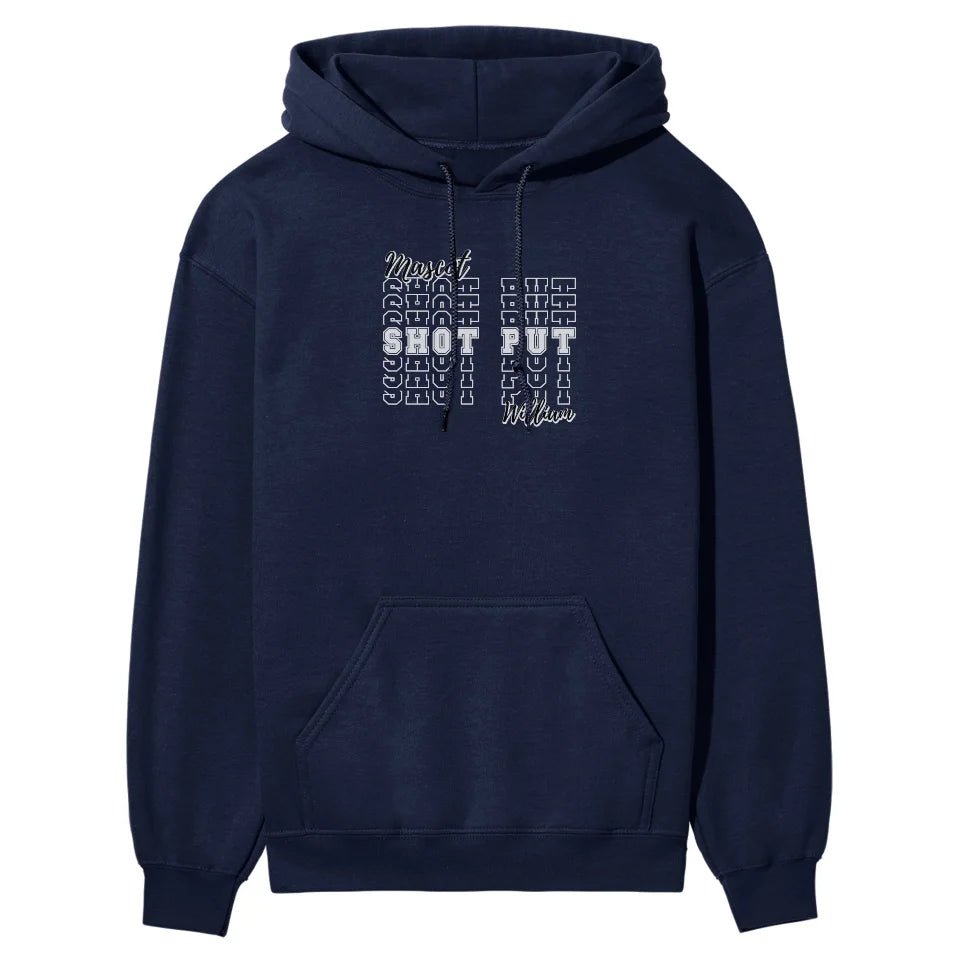 Custom Shot put on a Sweatshirt With Mascot and Shot putter Name on a Hoodie