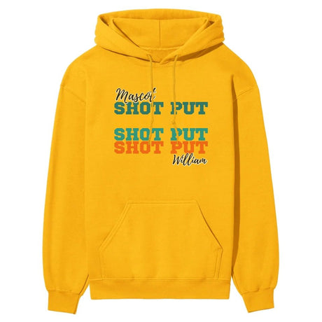 Personalized Shot put Shot put Shot put on a Hoodie With Mascot and Shot putter Name on a Hoodie