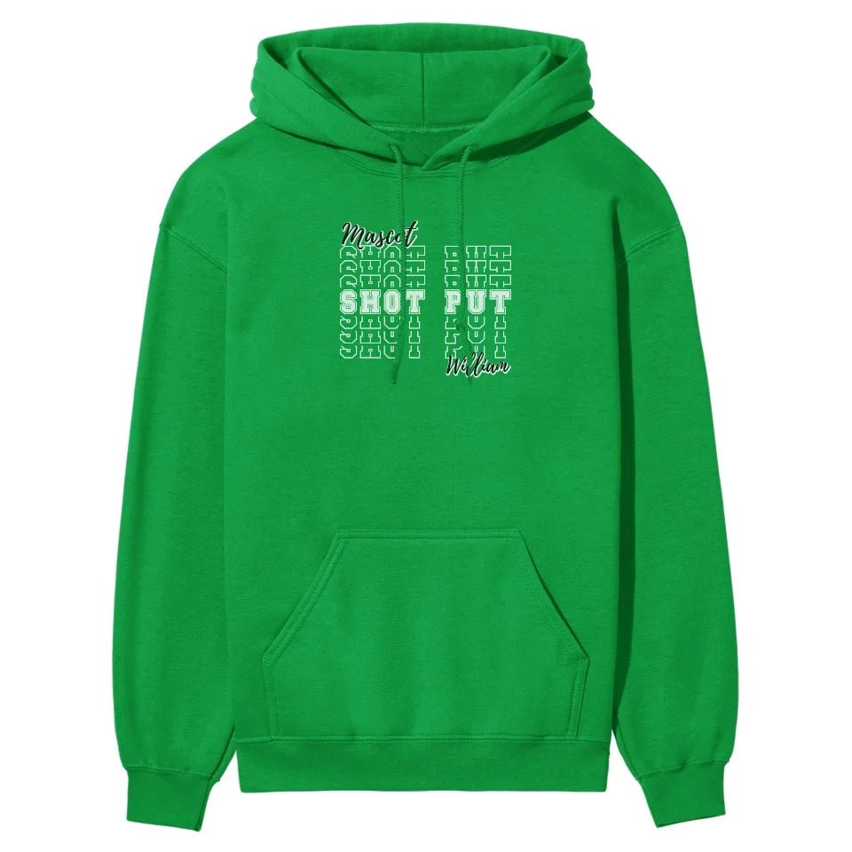 Custom Shot put on a Sweatshirt With Mascot and Shot putter Name on a Hoodie