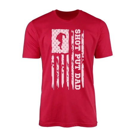 Shot put Dad Vertical Flag on a Men's T-Shirt with a White Graphic