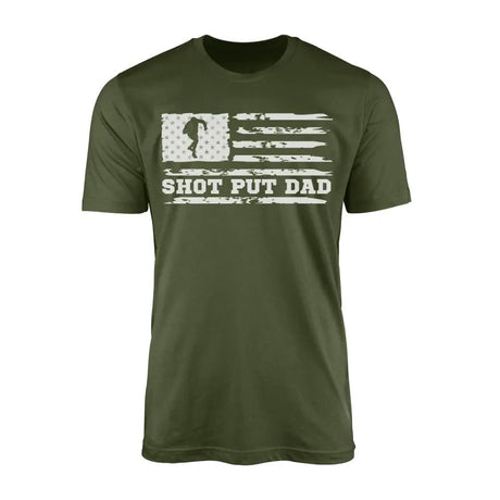 Shot put Dad Horizontal Flag on a Men's T-Shirt with a White Graphic