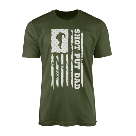 Shot put Dad Vertical Flag on a Men's T-Shirt with a White Graphic