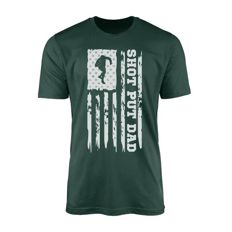 Shot put Dad Vertical Flag on a Men's T-Shirt with a White Graphic