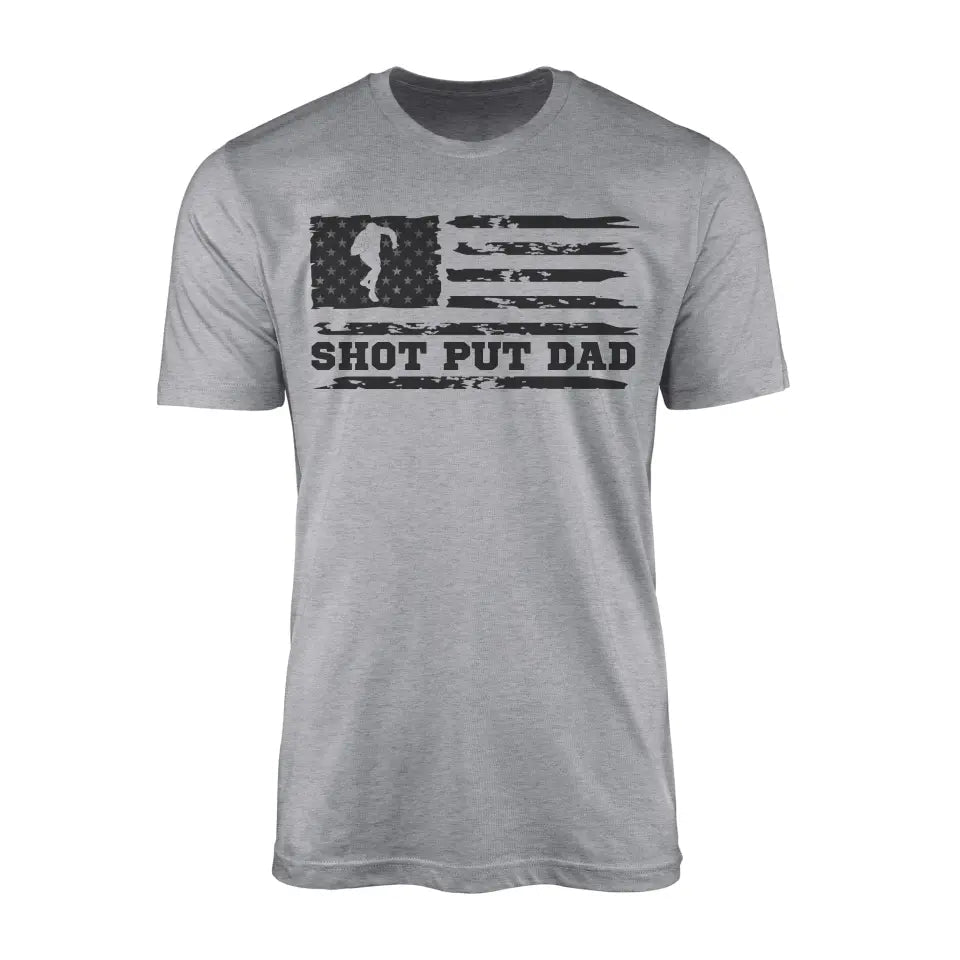 Shot put Dad Horizontal Flag on a Men's T-Shirt with a Black Graphic