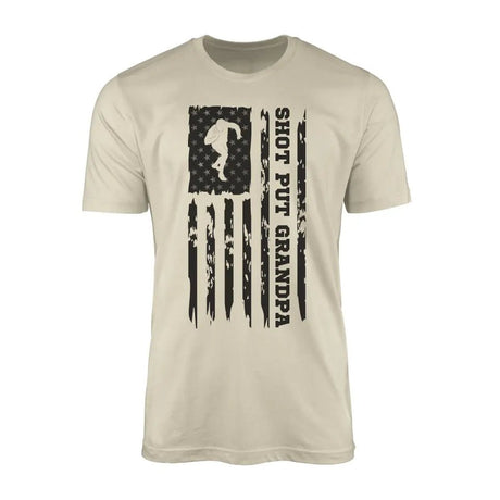 Shot put Grandpa Vertical Flag on a Men's T-Shirt with a Black Graphic