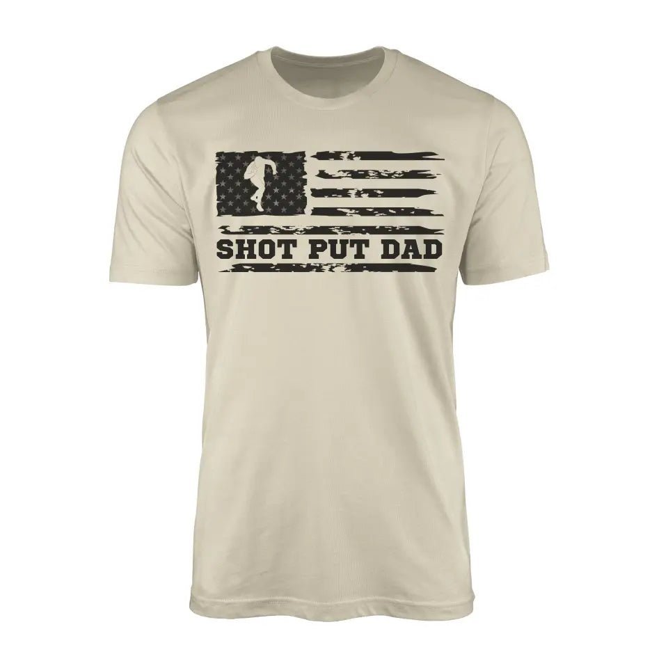 Shot put Dad Horizontal Flag on a Men's T-Shirt with a Black Graphic
