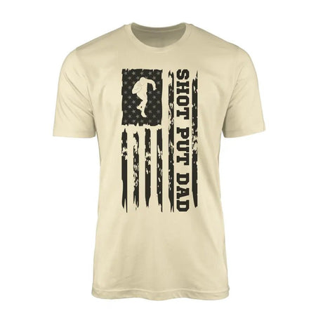 Shot put Dad Vertical Flag on a Men's T-Shirt with a Black Graphic