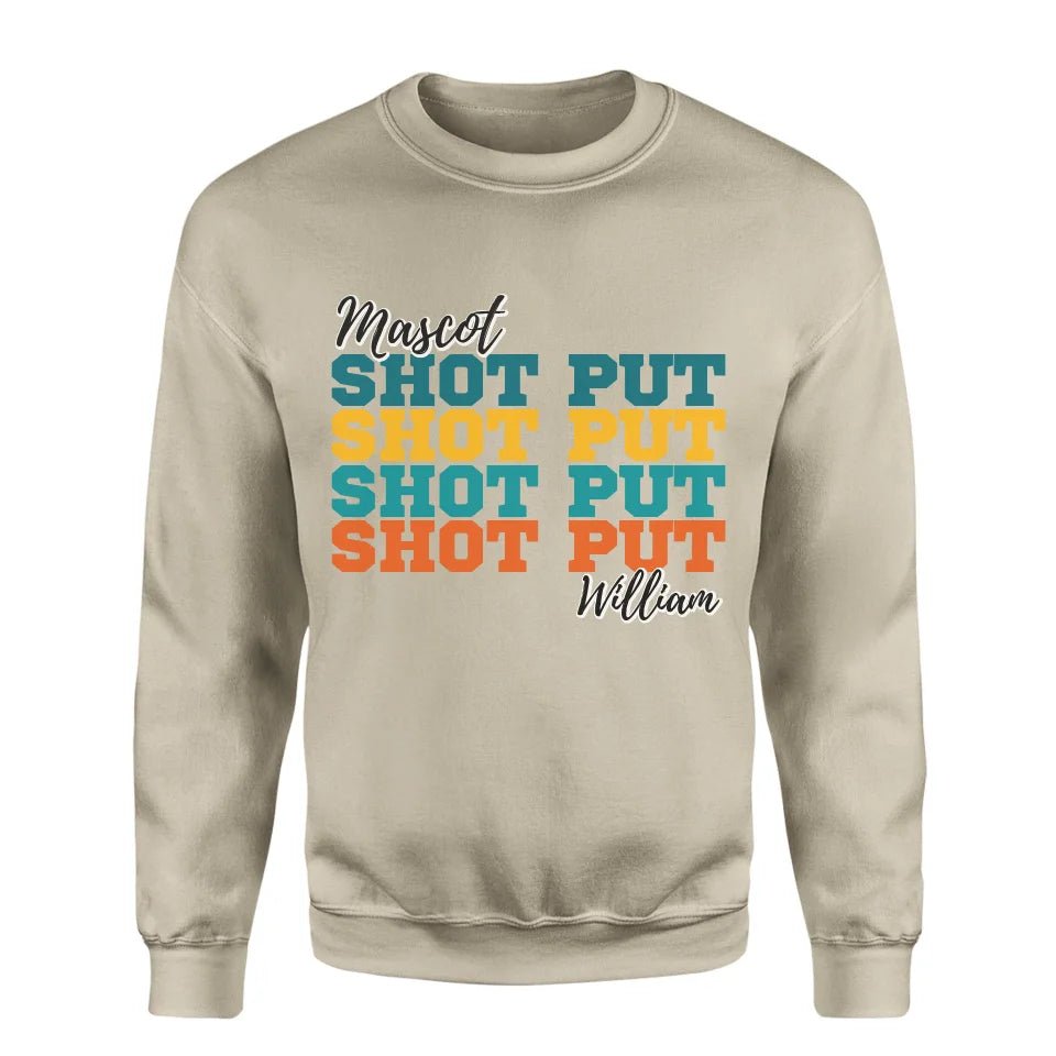 Personalized Shot put Shot put Shot put on a Sweatshirt With Mascot and Shot putter Name on a Sweatshirt