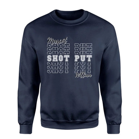 Custom Shot put on a Sweatshirt With Mascot and Shot putter Name on a Sweatshirt