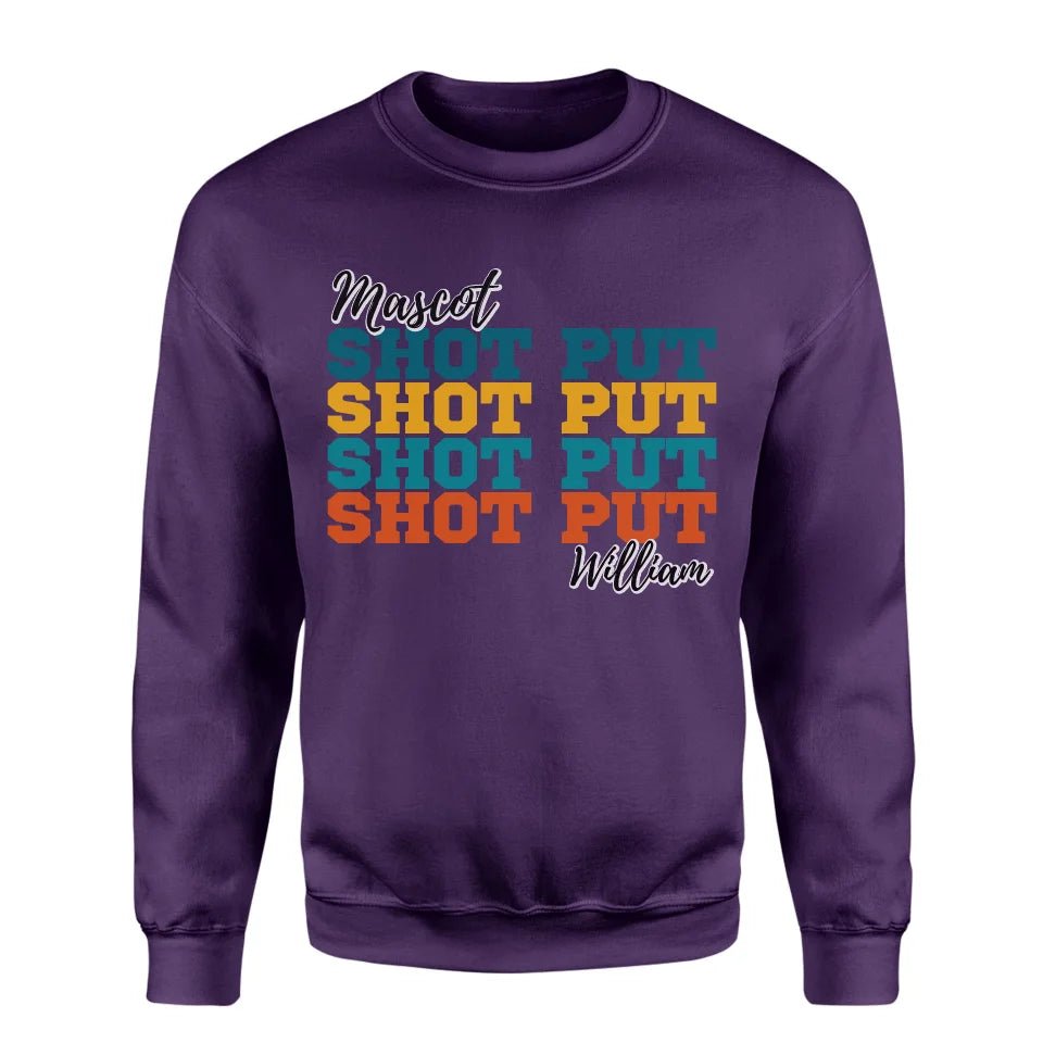 Personalized Shot put Shot put Shot put on a Sweatshirt With Mascot and Shot putter Name on a Sweatshirt