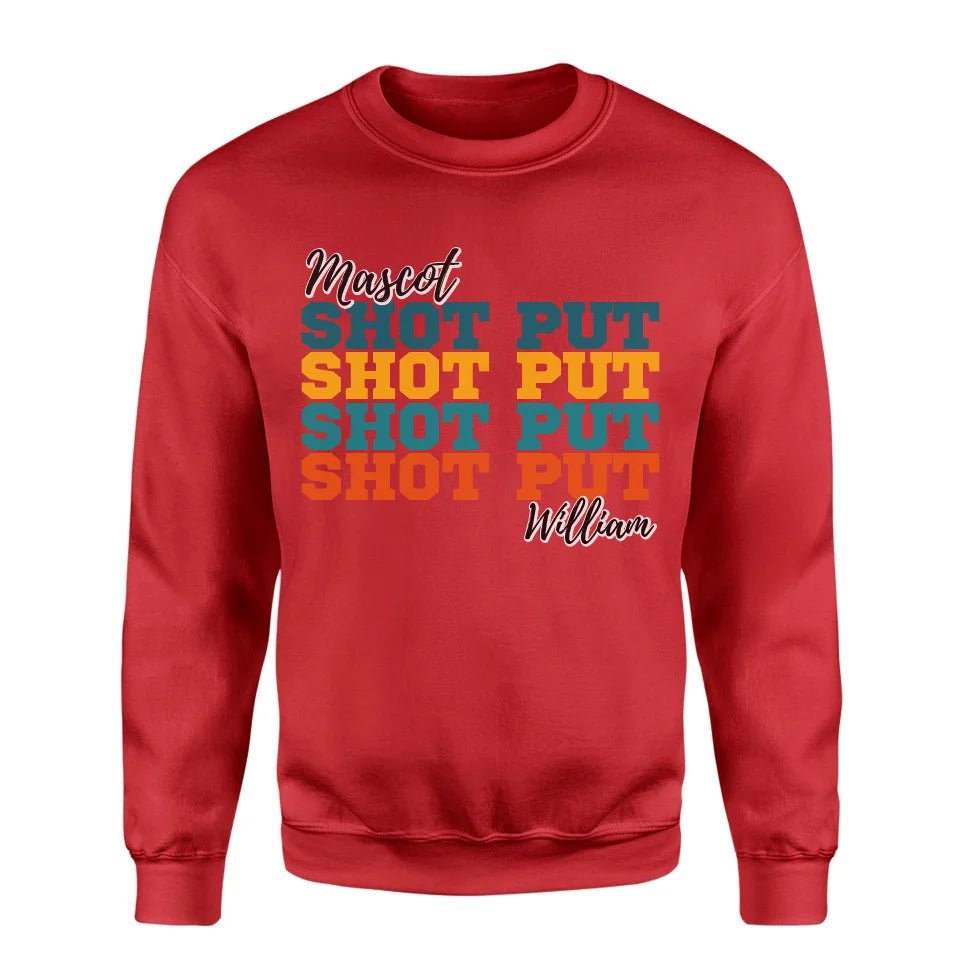 Personalized Shot put Shot put Shot put on a Sweatshirt With Mascot and Shot putter Name on a Sweatshirt