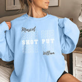 Custom Shot put on a Sweatshirt With Mascot and Shot putter Name on a Sweatshirt