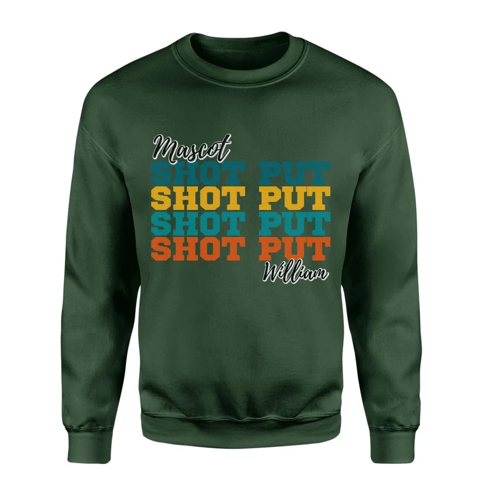 Personalized Shot put Shot put Shot put on a Sweatshirt With Mascot and Shot putter Name on a Sweatshirt