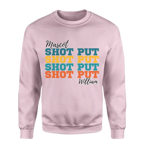 Personalized Shot put Shot put Shot put on a Sweatshirt With Mascot and Shot putter Name on a Sweatshirt