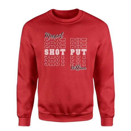 Custom Shot put on a Sweatshirt With Mascot and Shot putter Name on a Sweatshirt