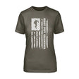 Shot put Grandma Vertical Flag on a Unisex T-Shirt with a White Graphic