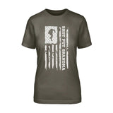 Shot put Grandma Vertical Flag on a Unisex T-Shirt with a White Graphic