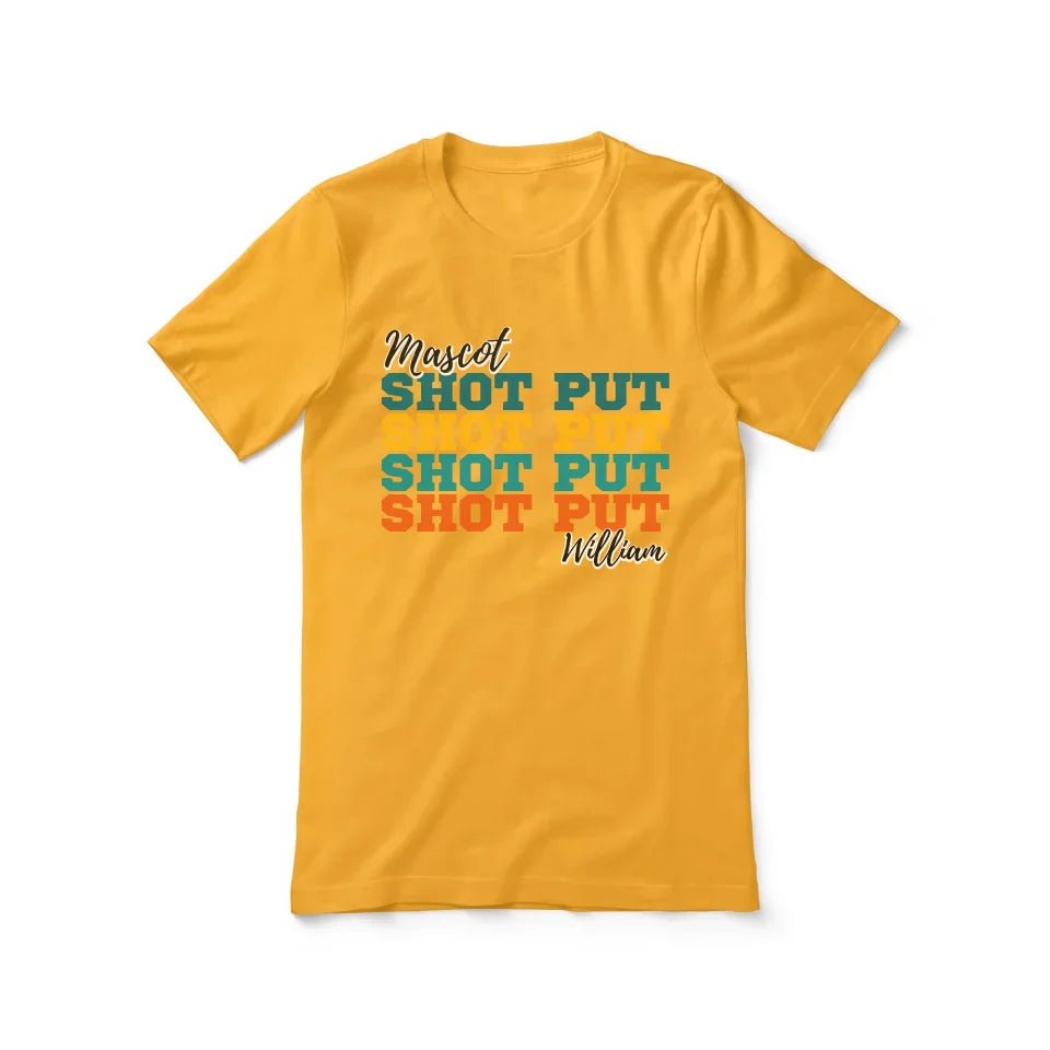 Personalized Shot put Shot put Shot put Shirt With Mascot and Shot putter Name on a Unisex T-Shirt