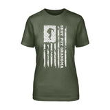 Shot put Grandma Vertical Flag on a Unisex T-Shirt with a White Graphic