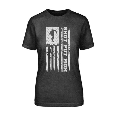 Shot put Mom Vertical Flag on a Unisex T-Shirt with a White Graphic