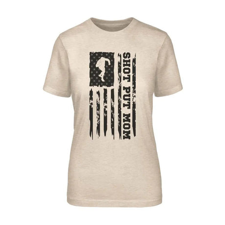 Shot put Mom Vertical Flag on a Unisex T-Shirt with a Black Graphic