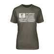 Shot put Grandma Horizontal Flag on a Unisex T-Shirt with a White Graphic