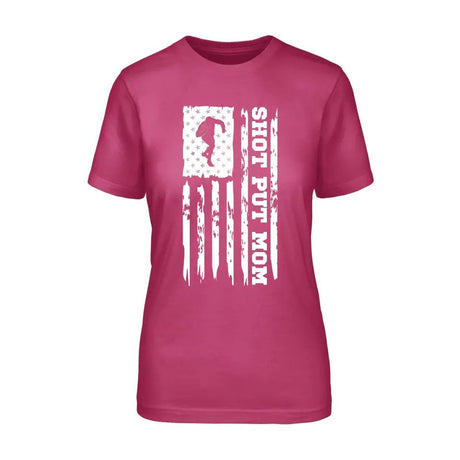 Shot put Mom Vertical Flag on a Unisex T-Shirt with a White Graphic
