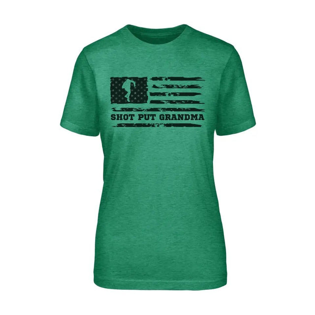 Shot put Grandma Horizontal Flag on a Unisex T-Shirt with a Black Graphic