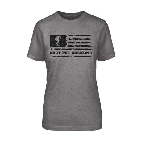 Shot put Grandma Horizontal Flag on a Unisex T-Shirt with a Black Graphic