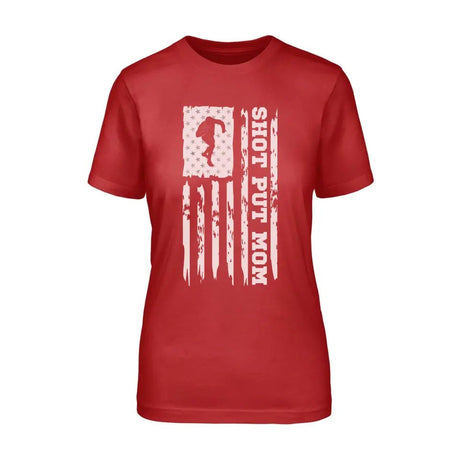 Shot put Mom Vertical Flag on a Unisex T-Shirt with a White Graphic