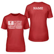 Shot put Grandma Horizontal Flag With Shot putter Name on a Unisex T-Shirt with a White Graphic