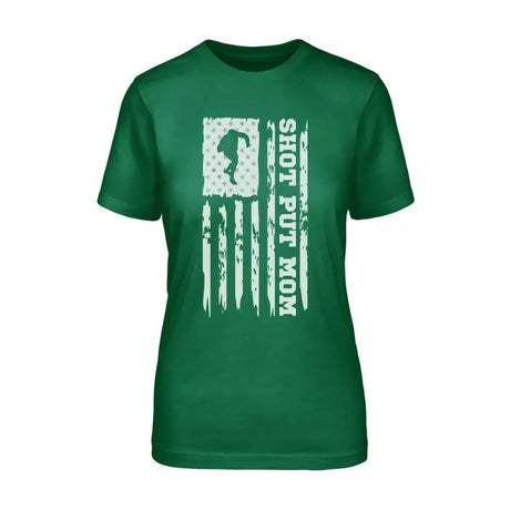 Shot put Mom Vertical Flag on a Unisex T-Shirt with a White Graphic