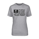 Shot put Grandma Horizontal Flag on a Unisex T-Shirt with a Black Graphic