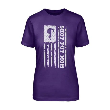 Shot put Mom Vertical Flag on a Unisex T-Shirt with a White Graphic