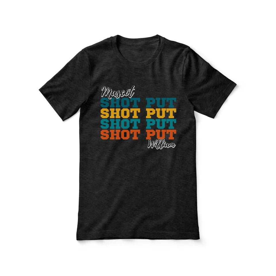 Personalized Shot put Shot put Shot put Shirt With Mascot and Shot putter Name on a Unisex T-Shirt