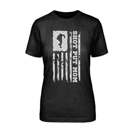 Shot put Mom Vertical Flag on a Unisex T-Shirt with a White Graphic