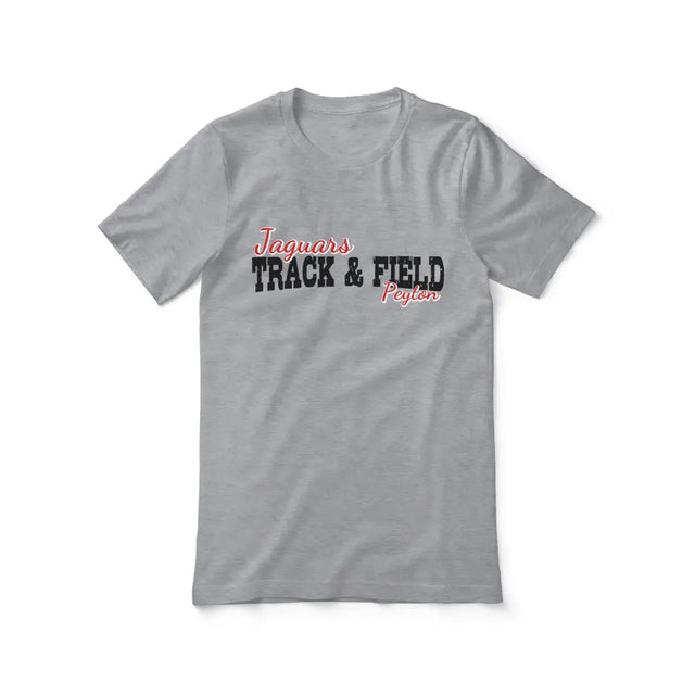 Custom Shot put Mascot and Shot putter Name on a Unisex T-Shirt with a Black Graphic