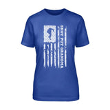 Shot put Grandma Vertical Flag on a Unisex T-Shirt with a White Graphic