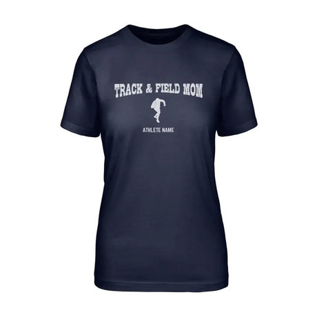 Shot put Mom with Shot putter Icon and Shot putter Name on a Unisex T-Shirt with a White Graphic
