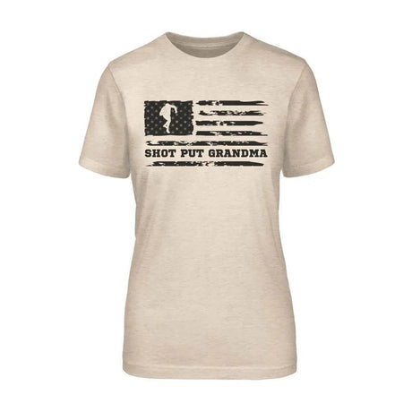 Shot put Grandma Horizontal Flag on a Unisex T-Shirt with a Black Graphic
